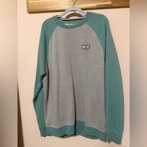 Vans Teal and Grey Raglan Crewneck Sweatshirt